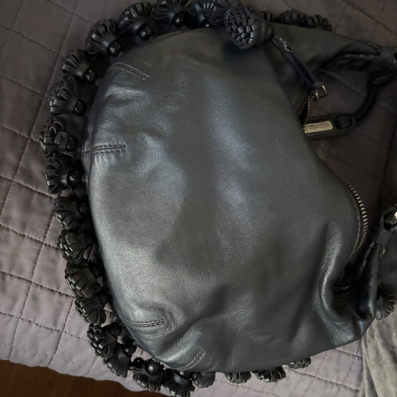 Vintage Isabella Fiore Embroidered tasseled Leather hobo Women's Bag orig $598 - Picture 3 of 9